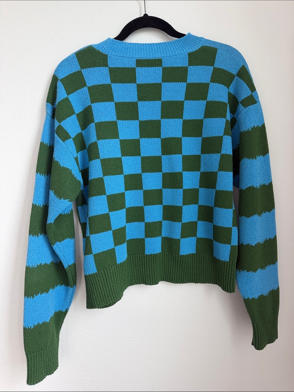 Zara Blue and Green Mushroom Graphic Crewneck Sweater - Picture 5 of 5